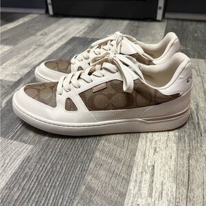 Coach Cream and Tan Sneakers